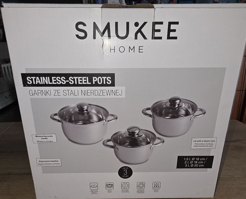 Nowy Zestaw  garnków Smukee 6 elementów