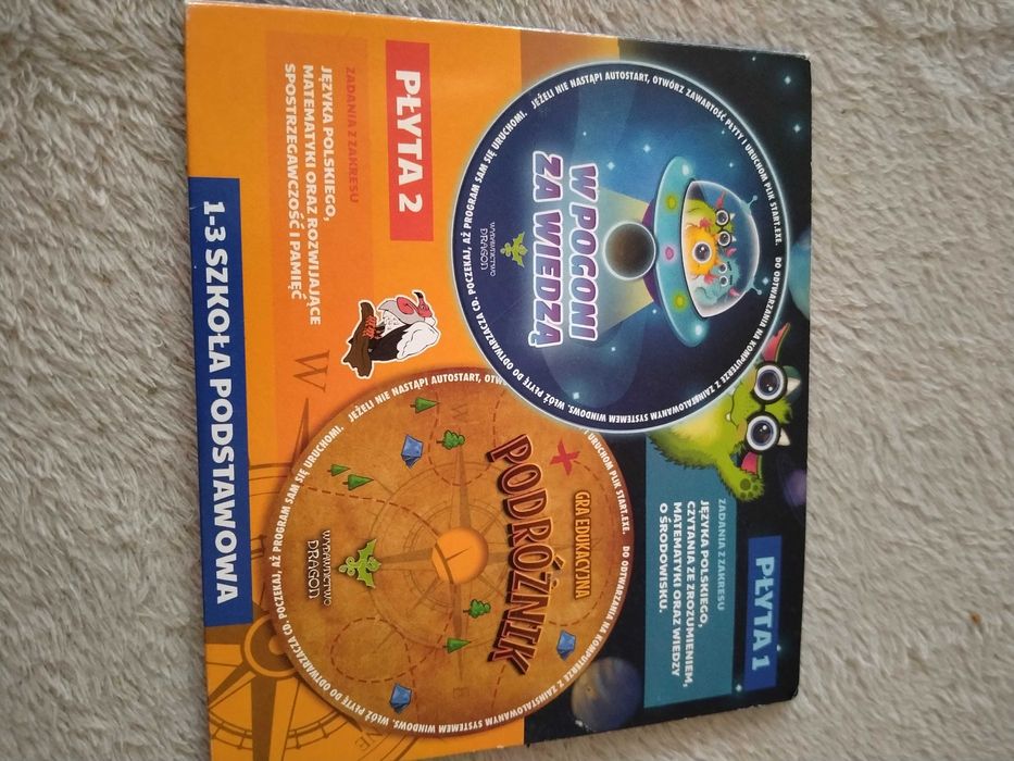 Płyty CD - gry edukacyjne klasa 1-3 - polski, matematyka, informatyka