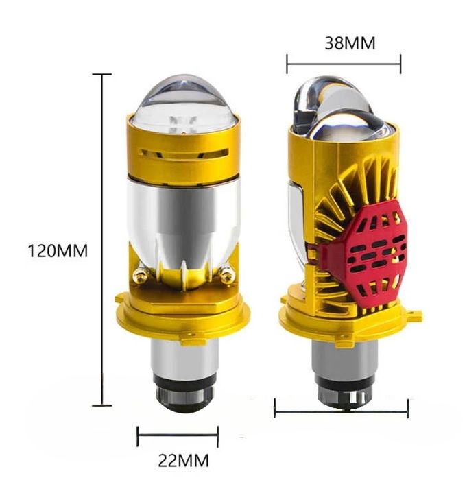 Мини линзы міні лінз H4 3570 led 12-24V 6000K 14000Lm 110W. Комплект