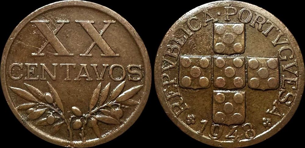 XX Centavos - 1948 - República Portuguesa - MBC