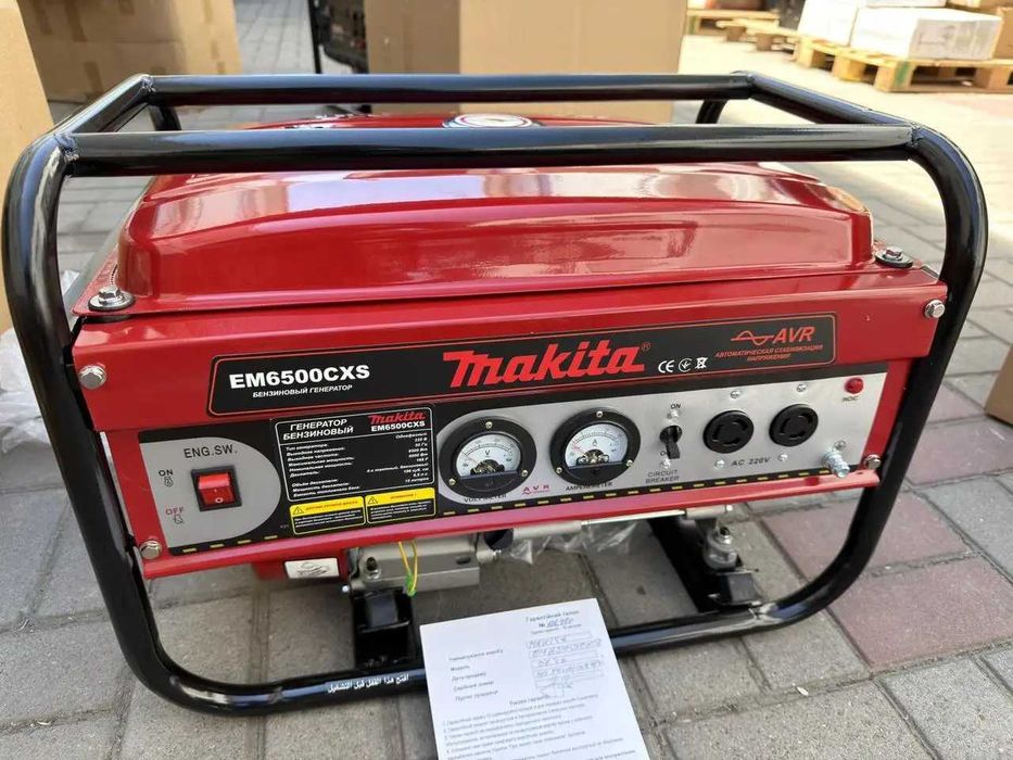 Генератор MAKITA 6.5 кВт бензиновий з РУЧНИМ стартером 6квт макіта на бензині електростанція