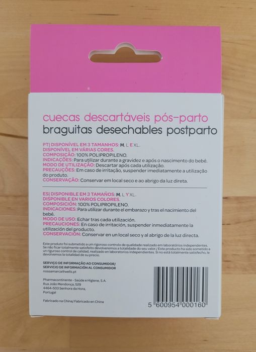 14 Cuecas descartáveis pós-parto Wells - tamanho M