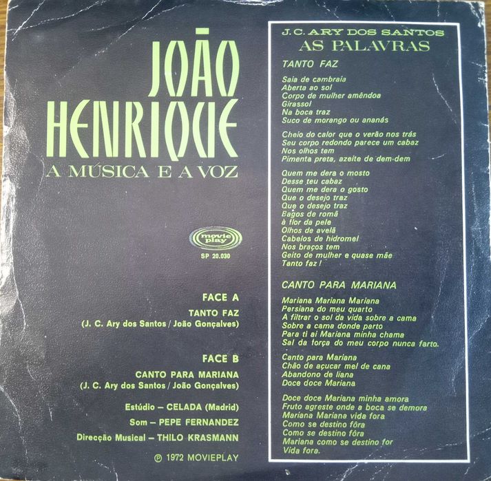 João Henrique	- - - - -	A Música e a Voz	- - - - -	Single