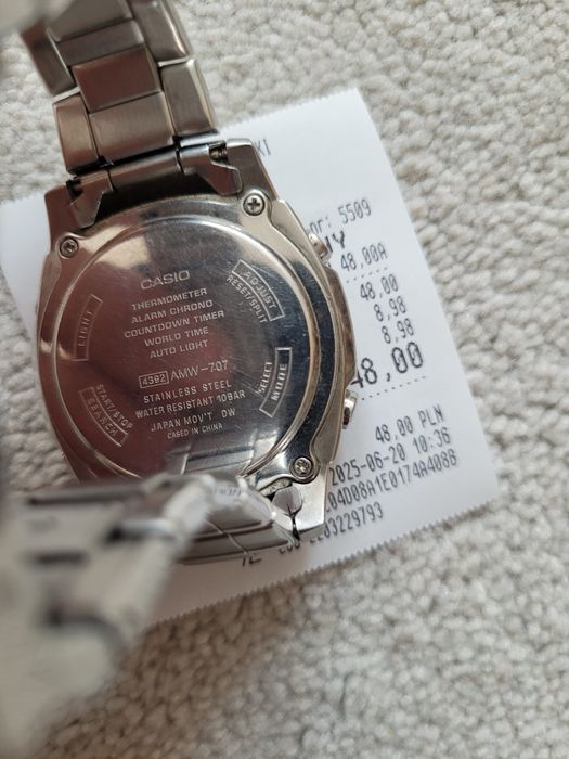 ZegarekZegarek CASIO model AMW-707 z nowymi bateriami