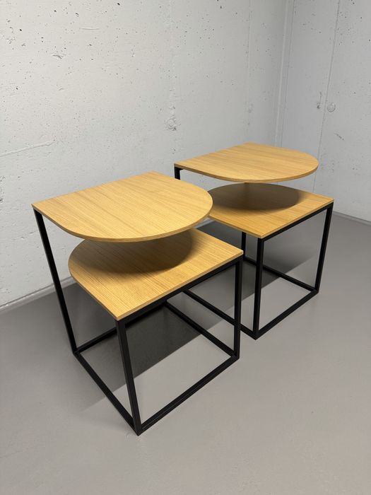 2x stolik nocny pomocnik z blatem debowym