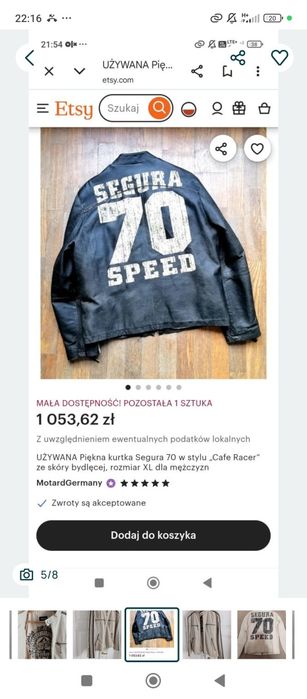 Kurtka skórzana marki Segura w rozmiarze L na motor