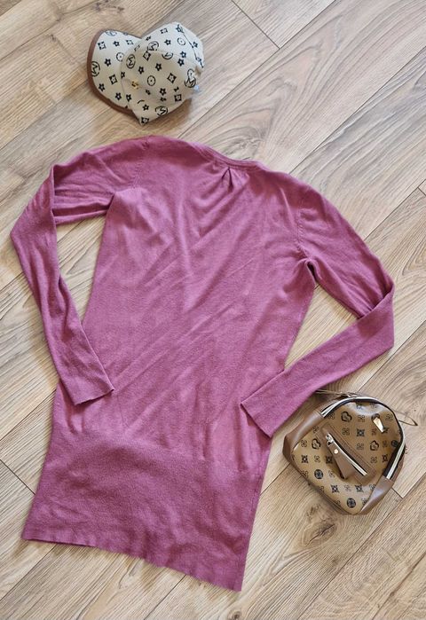 Sweter narzutka fuksja amarant Bershka rozm S