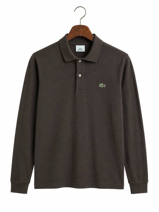 Лонгслів-поло Lacoste оригінал polo красива Лакоста S-M коричневе