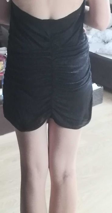 Czarna błyszcząca tunika