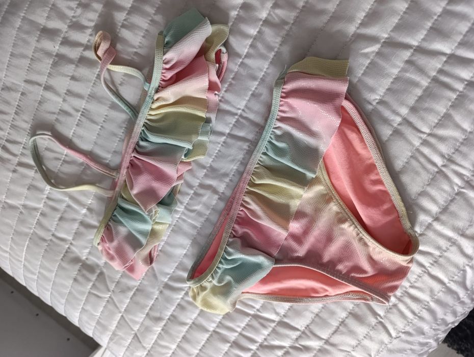 Strój kąpielowy kolorowy dwuczęściowy stan jak na zdjęciach