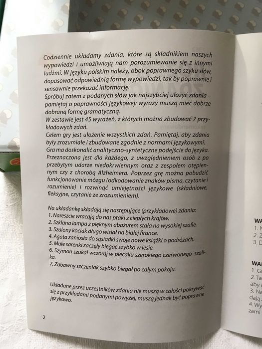 Gra planszowa Rozsypanka zdaniowa