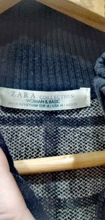 Sweter w kratę Zara r. S/M