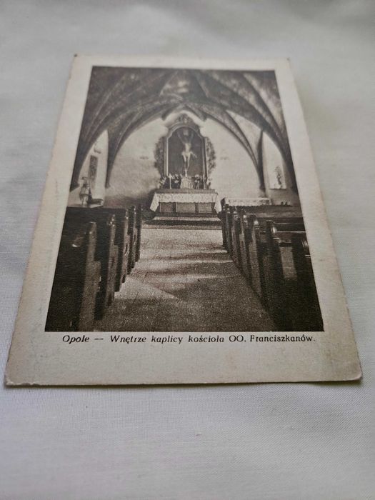 Stara pocztówka Opole wnętrze kaplicy kościoła OO. Franciszkanów
