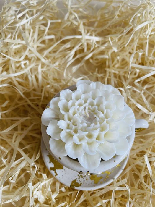 Соєва свічка в гіпсовом кашко- горнятко