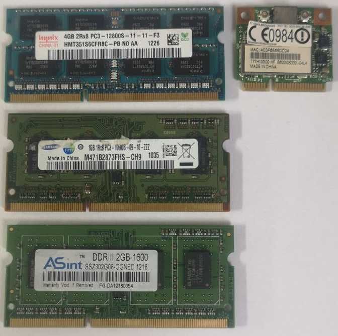 Оперативна пам'ять ОЗУ DDR 3 -1 Gb ; 2Gb; 4Gb + Wi-Fi модуль для HP