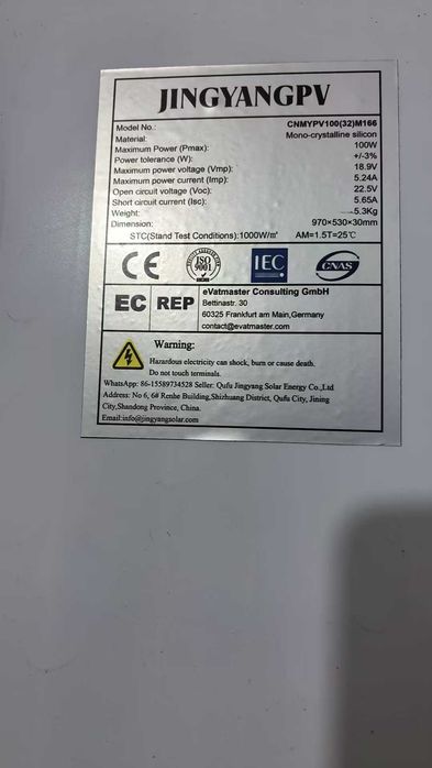 Painel solar 12v 100w  novo
