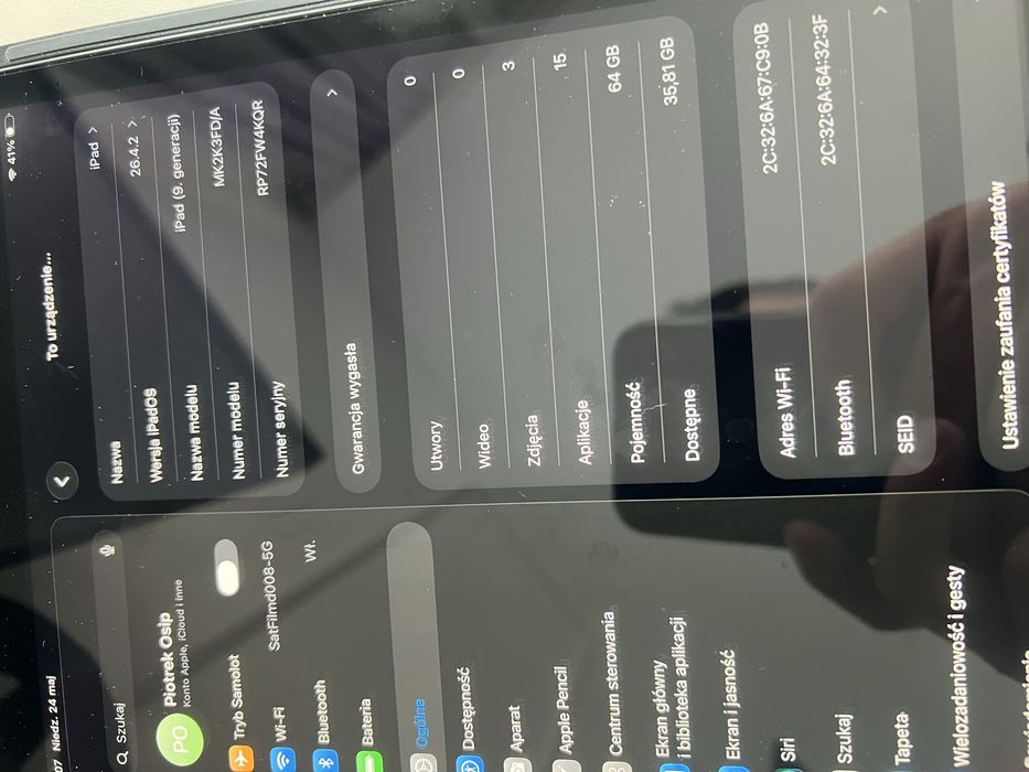Ipad 64GB 9 Gen IDEALNY !!!