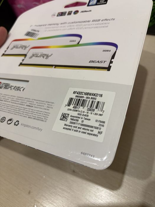 Kingston DDR4 16GB (2x8GB) 3200Mhz FURY Beast RGB Special Edition