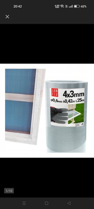 Siatka do dennic ula 18mb na ptaki owady wentylacyjna oczko 4x3mm h42c