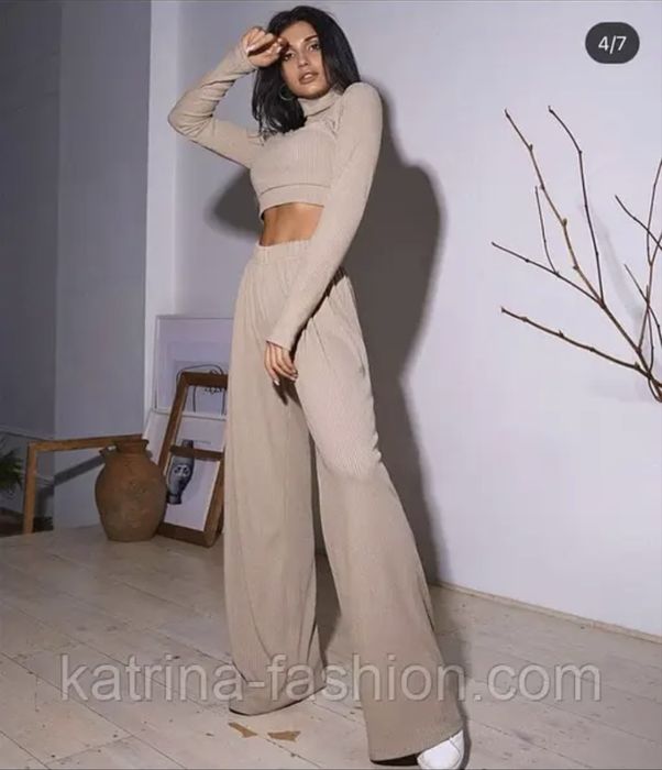 Костюм двійка топ та штани трикотажний,костюм двойка женский