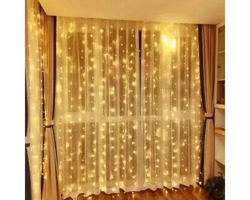 Гірлянда-штора світлодіодна 160 LED 2х2 м від USB Тепла