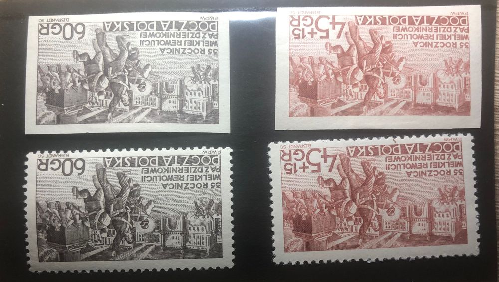Fi 641 i 642 A+B MH* 35 Rocznica Rewolucji Październikowej znaczki Polska 1952