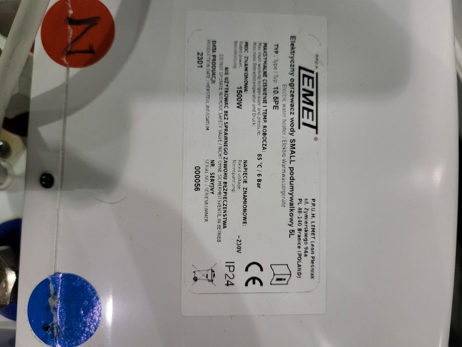 Podgrzewacz Wody Podumywalkowy LEMET Boiler 5L