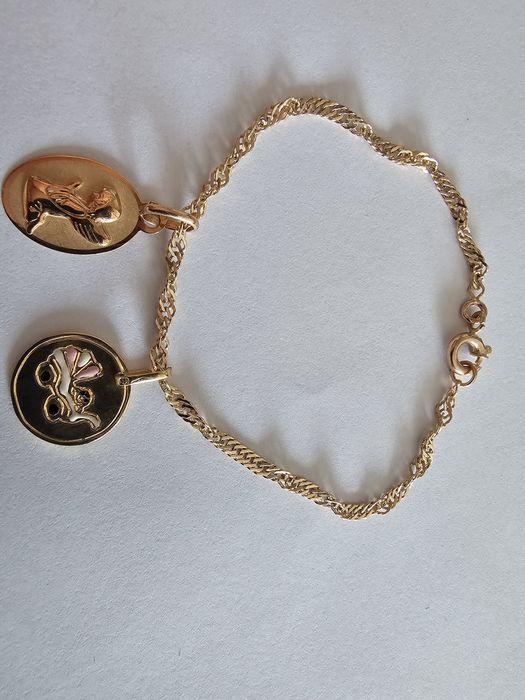 Pulseira ouro 9k com berloques