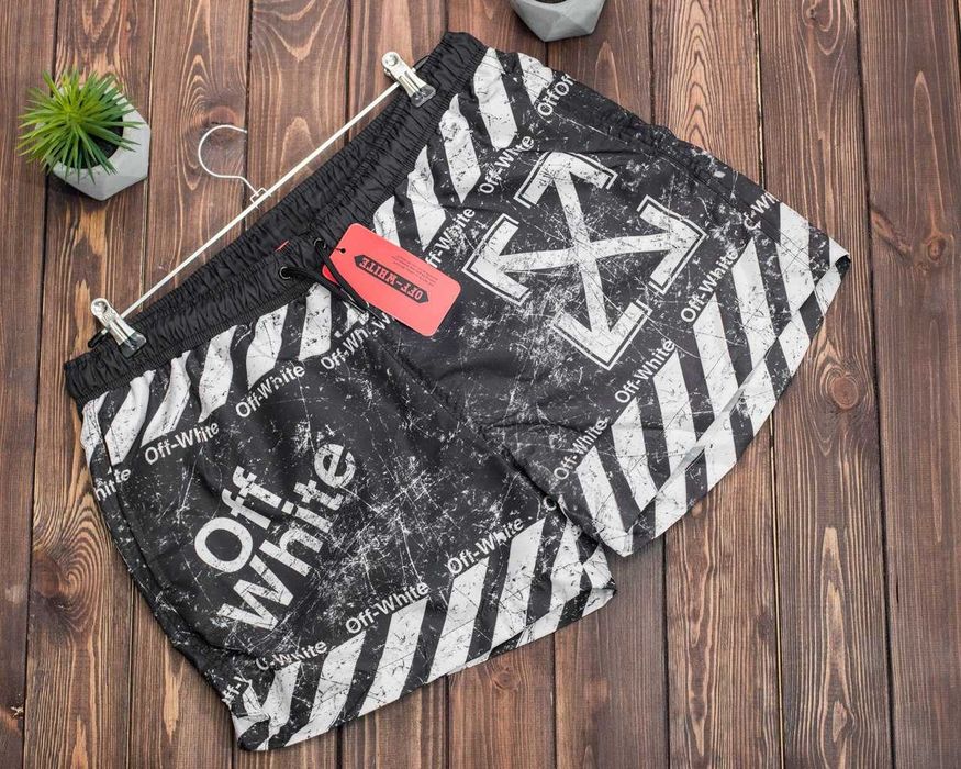 M (48) OFF-WHITE плавальні шорти офф вайт плавки шорты белые пляжные