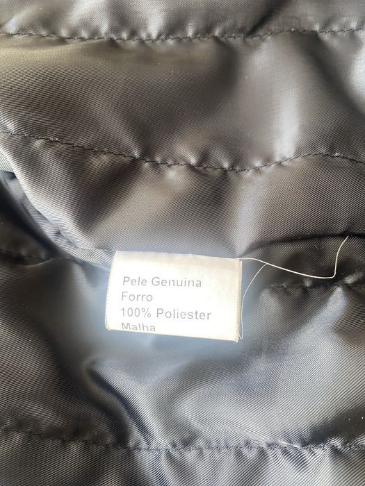 Blusão bomber em pele preto