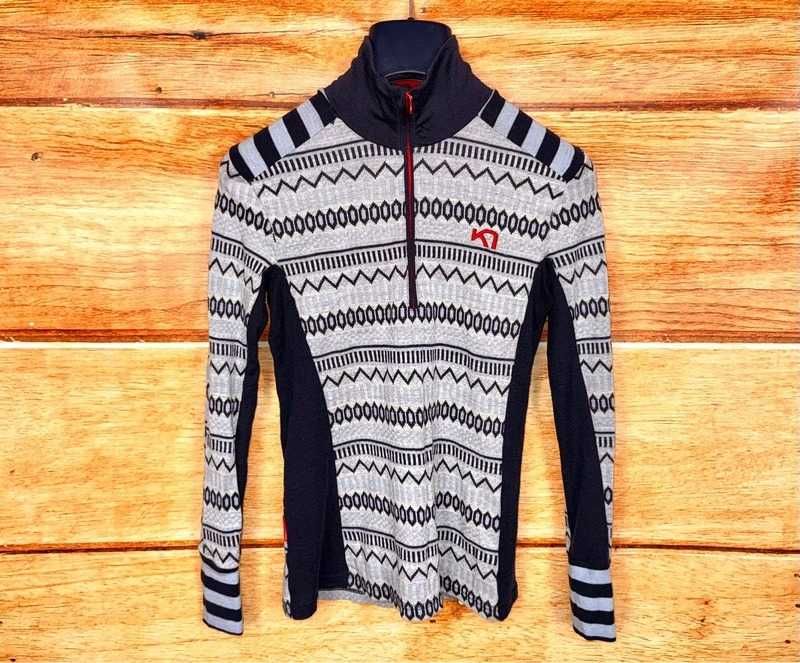 Kari Traa _ Akle Half Zip _ 100% Wool _ Wełniana Termaktywna Bluza _ S