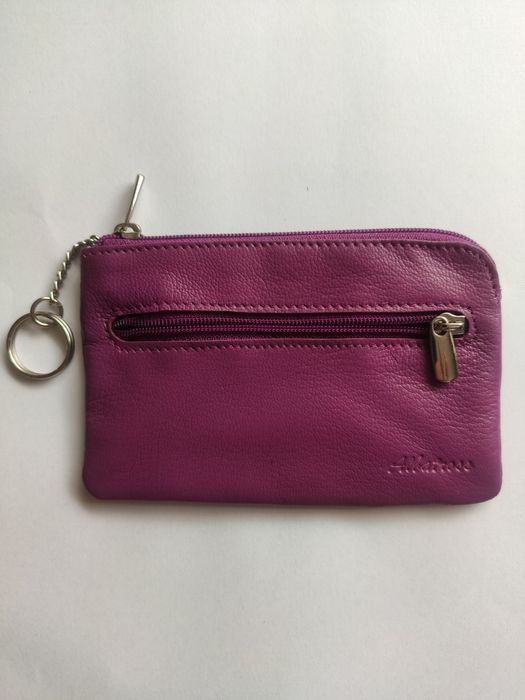 Etui na klucze mini portfelik Skórzane Skóra róż nowe