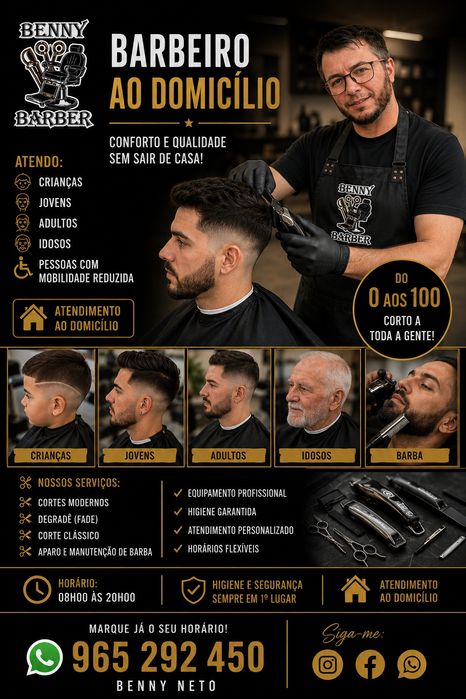 Barbeiro ao domicílio a idosos