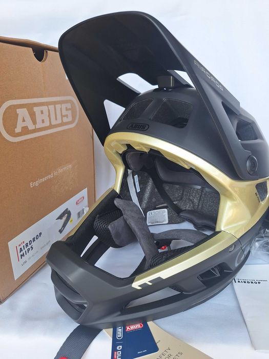 Kask rowerowy fullface Abus AirDrop Mips Black Gold L/XL 58-62cm