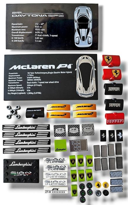 Конструктор Lego Technic деталі хром, колеса, ступиця,  балки, двигун  Ferrari Daytona SP3  McLaren P1 Bugatti Chiron Porsche GT3 RS Lamborghini Sian