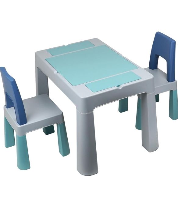 Thermobaby multiplay - Wielofunkcyjny stół do zabawy - 2 krzesła - Dwustronna tacka - Stolik do gier dla dzieci - Biurko dla dzieci z krzesłami