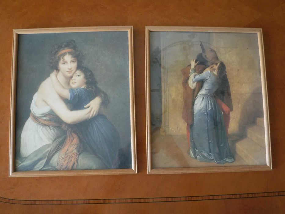 Reproduções de quadros famosos 32x26,5 cm, (com moldura e vidro)