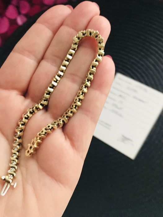 Piekna złota 585 bransoleta z 49 diamentami