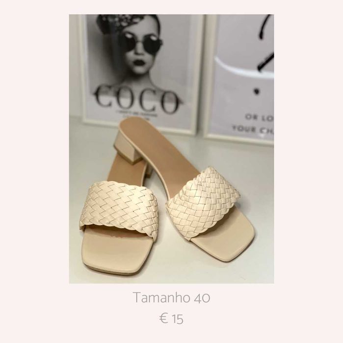 Sandalia Salto pequeno  Nude Bege