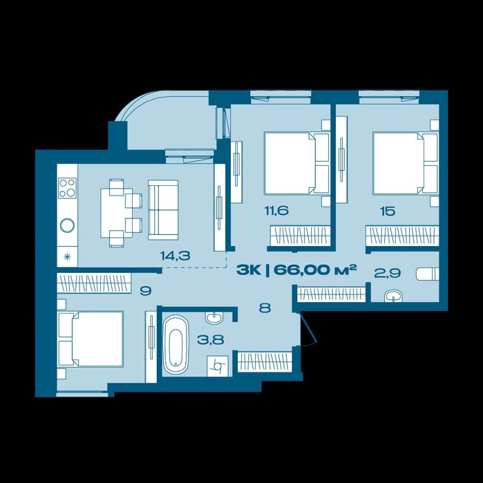 3к квартира_р-н Каскад_розтермінування без % до 36 місяців.