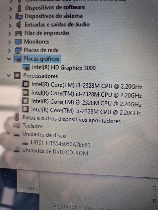 Acer E1-571G processador i3-2328 a funcionar corretamente