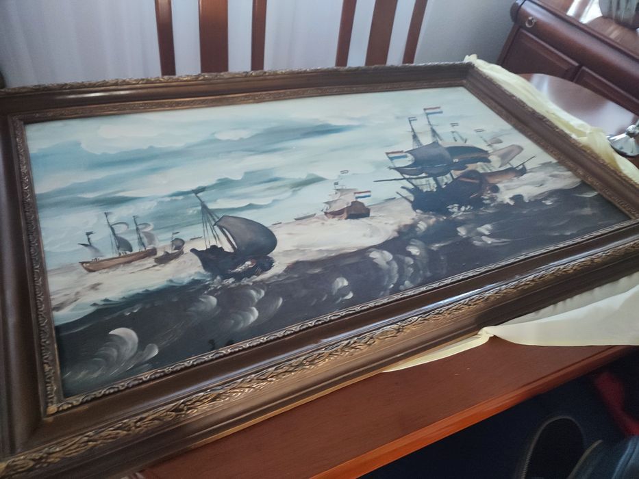 Quadro pintado a óleo vintage