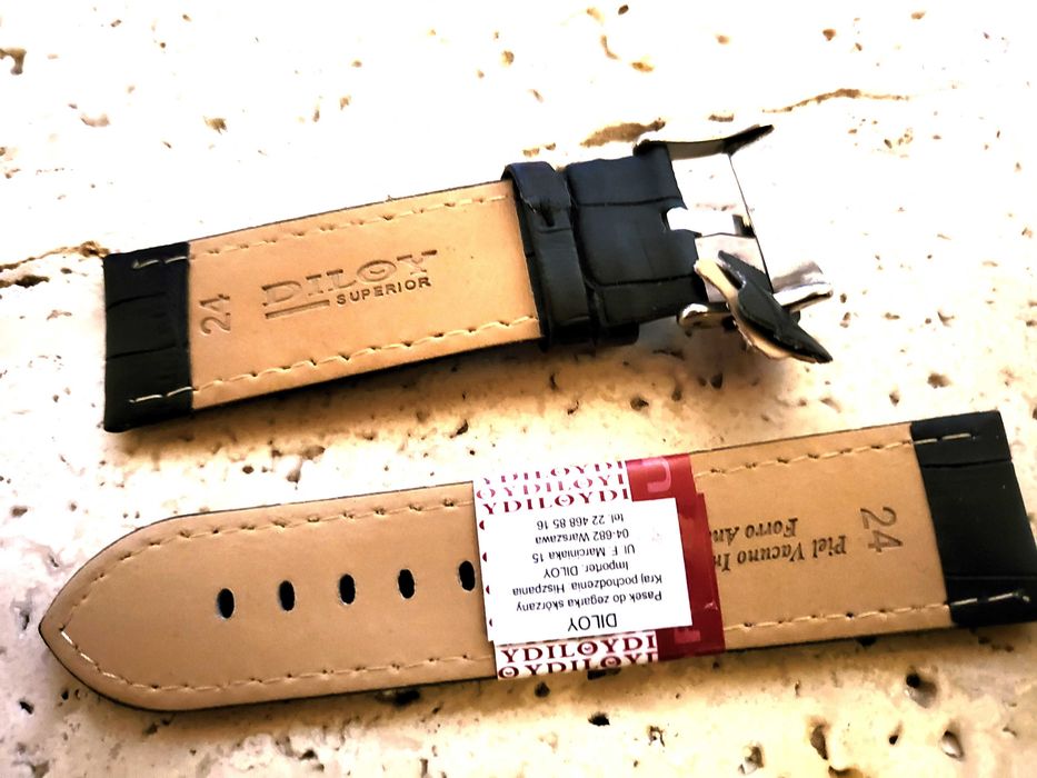 Pasek do zegarka DILOY 24mm czarny