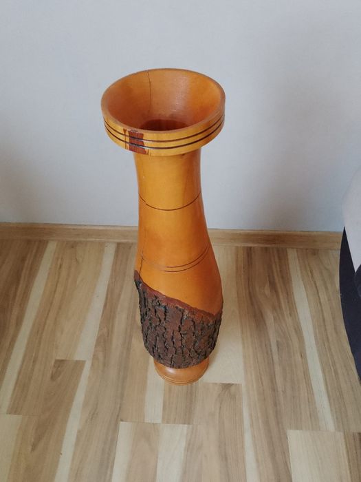 Stojak na kwiaty drewniany PRL