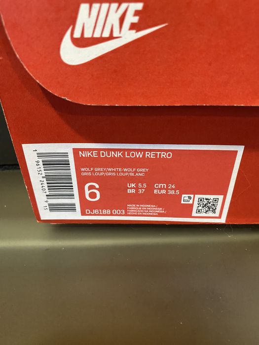 Dunk Low White Grey | 38.5