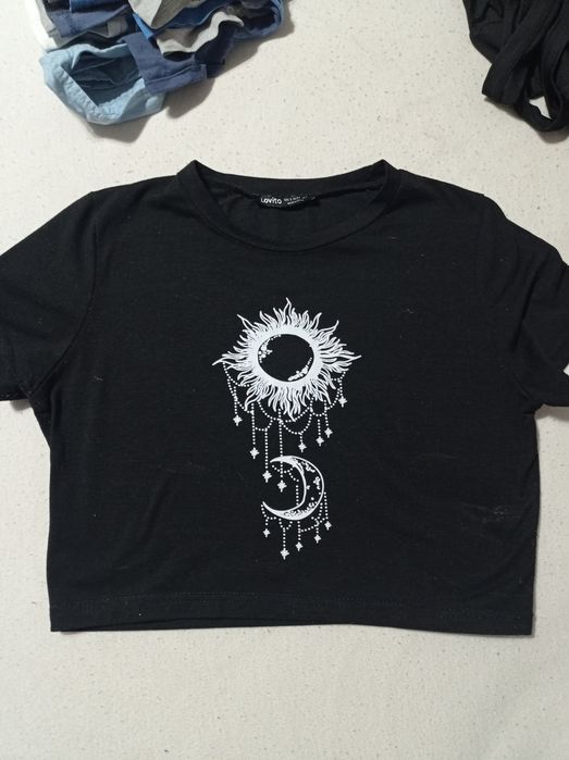 Top czarny z lapaczem snow  S