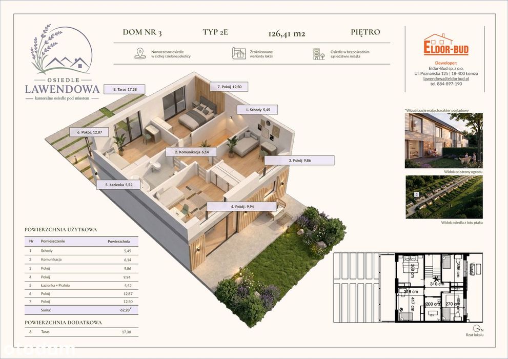 DOM 126,41 m2 Nowe Osiedle Lawendowa Łomża