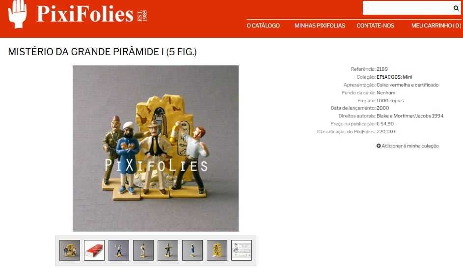 Blake e Mortimer O Mistério da Grande Pirâmide I 5 Figuras PIXI mini