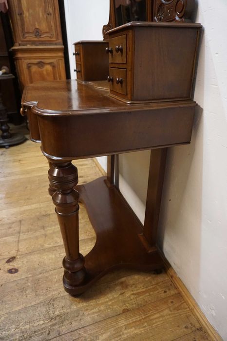 STARA TOALETKA konsola z lustrem mahoń oryginał