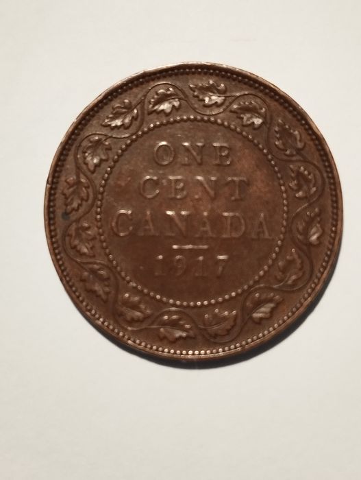 Moeda de 1 Cent 1917 Canadá em Bronze